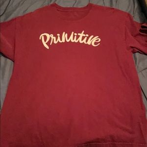 Maroon Primitive Script T Shirt